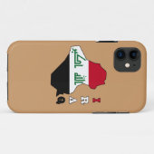 Coques Case-Mate iPhone Drapeau dans la carte de l'Irak (Dos (Horizontal))