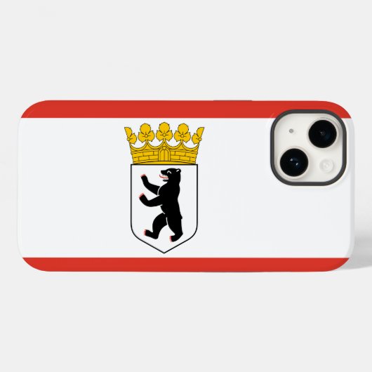 Coques Case-Mate iPhone Drapeau de Berlin (Verso (horizontal))