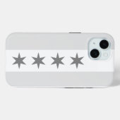 Coques Case-Mate iPhone Drapeau de Chicago Noir (Verso (horizontal))