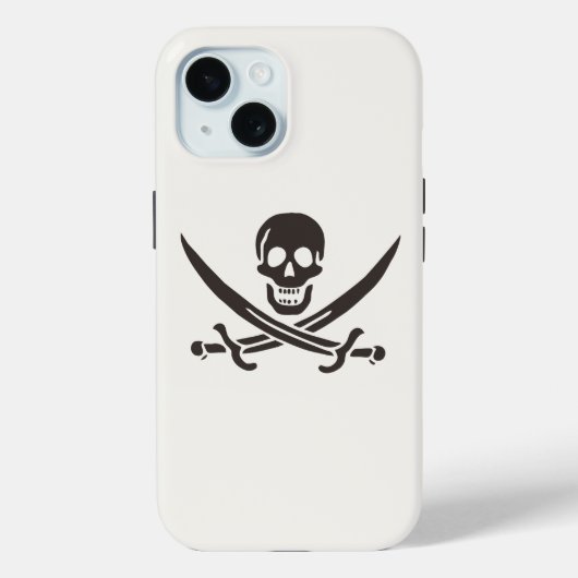 Coques Case-Mate iPhone Drapeau de crâne obsidien Drapeau de pirate Calico (Verso)