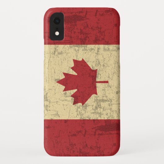 Coques Case-Mate iPhone Drapeau de cru du Canada affligé (Dos)
