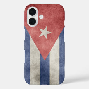 Coques iPhone 16 Drapeau de Cuba Grunge