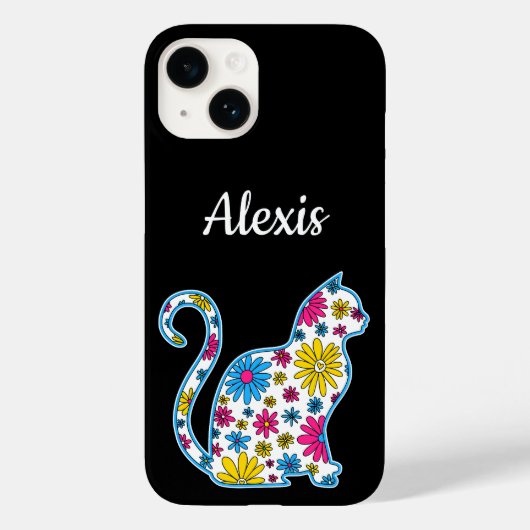 Coques Case-Mate iPhone Drapeau de doodé de fleur LGBTQ+ Pansexuel Pan Pri (Verso)