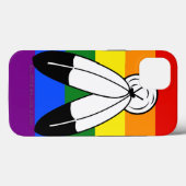 Coques Case-Mate iPhone Drapeau de fierté bispirituel de SlipperyJoe's sym (Verso (horizontal))