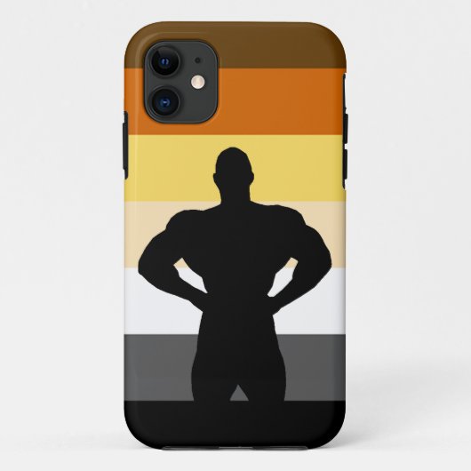 Coques Case-Mate iPhone Drapeau de fierté de l'ours musclé (Dos)