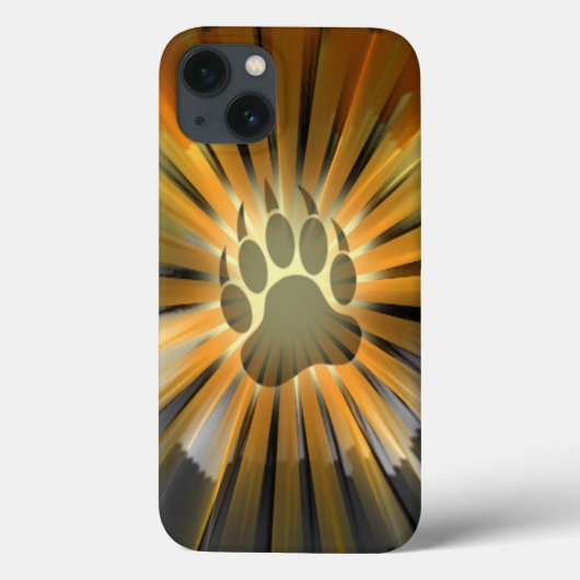 Coques Case-Mate iPhone Drapeau de fierté de l'ours Patte d'ours Rayons (Verso)