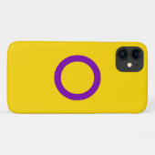 Coques Case-Mate iPhone Drapeau de fierté intersexe (Dos (Horizontal))