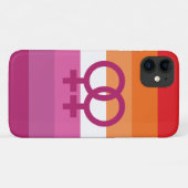 Coques Case-Mate iPhone Drapeau de fierté lesbienne WLW (Dos (Horizontal))