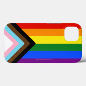 Coques Case-Mate iPhone Drapeau de fierté Progress Pride de SlipperyJoe si (Verso (horizontal))