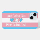 Coques Case-Mate iPhone Drapeau de fierté transgenre avec texte (Verso (horizontal))
