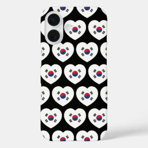 Coques iPhone 16 Drapeau de la Corée du Sud Cœur
