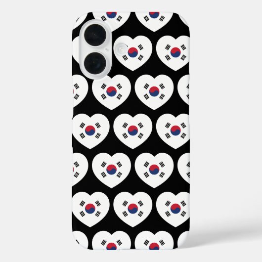 Coques Case-Mate iPhone Drapeau de la Corée du Sud Cœur (Verso)
