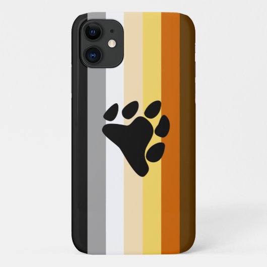 Coques Case-Mate iPhone Drapeau de la fierté de l'ours avec patte (Dos)