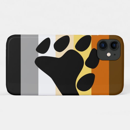 Coques Case-Mate iPhone Drapeau de la fierté de l'ours avec paw (Dos (Horizontal))