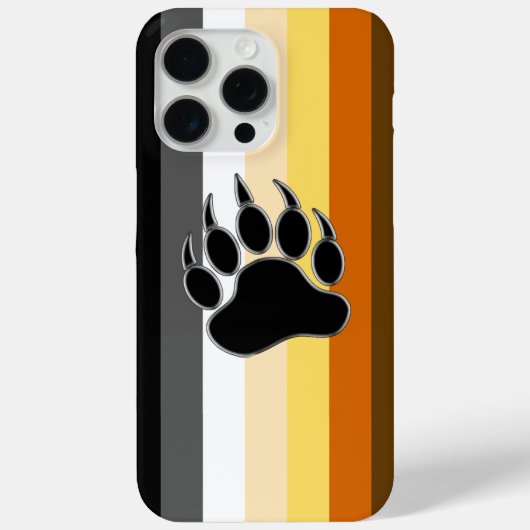 Coques Case-Mate iPhone Drapeau de la fierté des ours gays Patte d'ours (Verso)