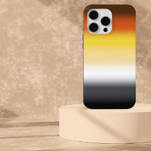 Coque iPhone 15 Pro Max Drapeau de la fierté d'ours gris dégradé - Drapeau