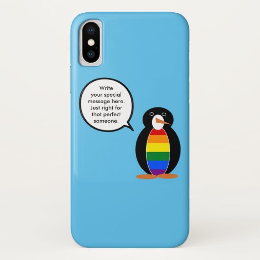Coques Case-Mate iPhone Drapeau de la fierté gay Faune Manchot Cadeau pers (Dos)
