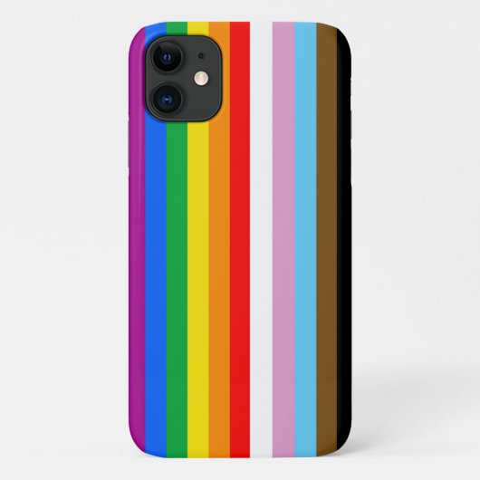 Coques Case-Mate iPhone Drapeau de la fierté inclusif LGBTQ+ (Dos)