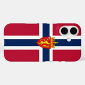Coques Case-Mate iPhone Drapeau de la Norvège/ Armoiries (Verso (horizontal))