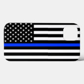Coques Case-Mate iPhone Drapeau de la police Thin Blue Line (Verso (horizontal))