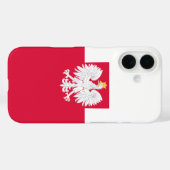 Coques Case-Mate iPhone Drapeau de la Pologne (avec armoiries) (Verso (horizontal))