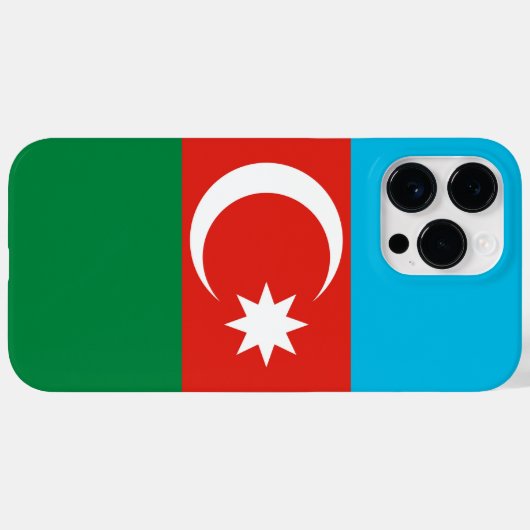Coques Case-Mate iPhone Drapeau de l'Azerbaïdjan (Verso (horizontal))