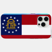 Coques Case-Mate iPhone Drapeau de l'État de Géorgie (Verso (horizontal))