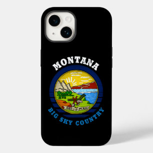 COQUE POUR iPhone 14 DRAPEAU DE L'ÉTAT DU GRAND CIEL DE MONTANA