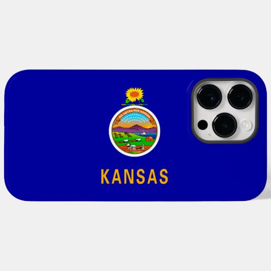 Coques Case-Mate iPhone Drapeau de l'État du Kansas (Verso (horizontal))