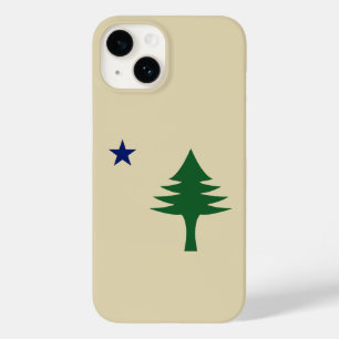Coque Pour iPhone 14 Drapeau de l'État du Maine avec pin et étoile 1901