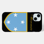 Coques Case-Mate iPhone Drapeau de Micronésie magnifique (Verso (horizontal))