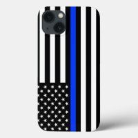 Drapeau de police de la ligne bleue mince