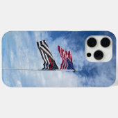 Coques Case-Mate iPhone Drapeau de pompier américain (Verso (horizontal))