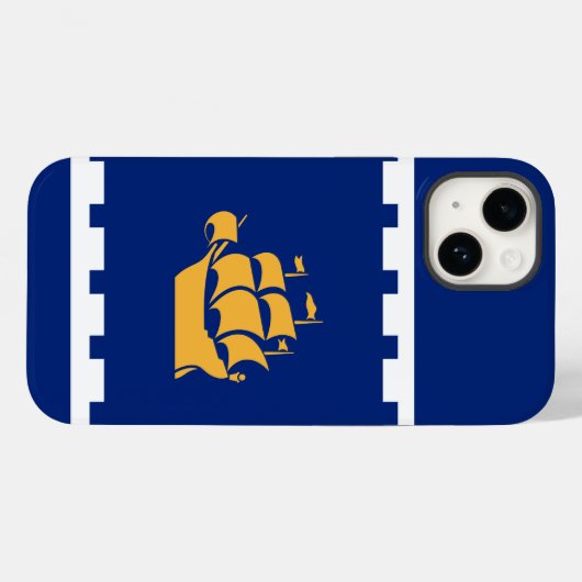 Coques Case-Mate iPhone Drapeau de Québec (Verso (horizontal))