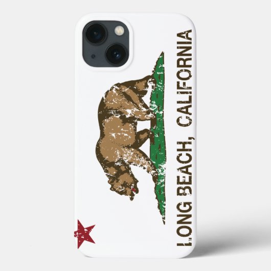 Coques Case-Mate iPhone Drapeau de République de Long Beach la Californie (Verso)
