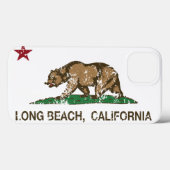 Coques Case-Mate iPhone Drapeau de République de Long Beach la Californie (Verso (horizontal))