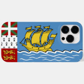 Coques Case-Mate iPhone Drapeau de Saint-Pierre-et-Miquelon (Verso (horizontal))
