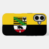 Coques Case-Mate iPhone Drapeau de Saxe-Anhalt (Verso (horizontal))