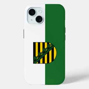 Coque Pour iPhone 15 Drapeau de Saxe - Coque-Mate