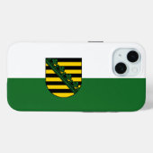 Coques Case-Mate iPhone Drapeau de Saxe - Coque-Mate (Verso (horizontal))