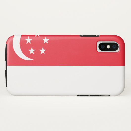 Coques Case-Mate iPhone Drapeau de Singapour (Dos (Horizontal))
