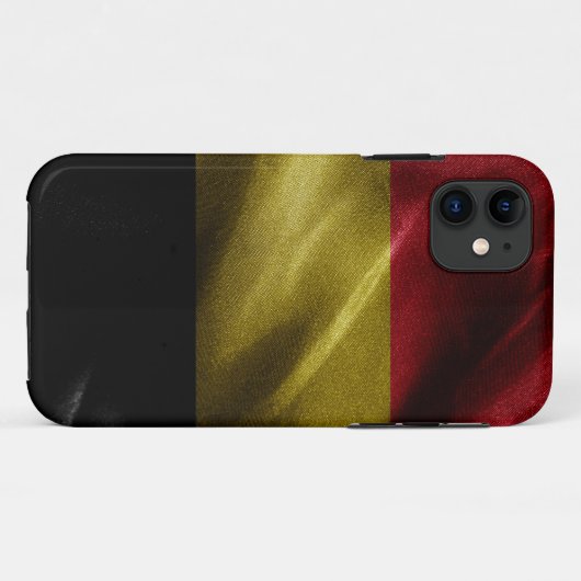 Coques Case-Mate iPhone Drapeau de soie de Belgique (Dos (Horizontal))