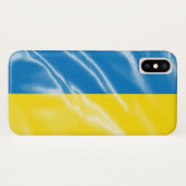 Coques Case-Mate iPhone Drapeau de soie ukrainien (Dos (Horizontal))