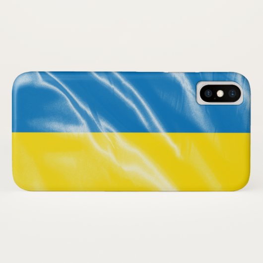 Coques Case-Mate iPhone Drapeau de soie ukrainien (Dos (Horizontal))