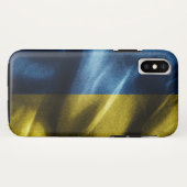 Coques Case-Mate iPhone Drapeau de soie ukrainien (Dos (Horizontal))