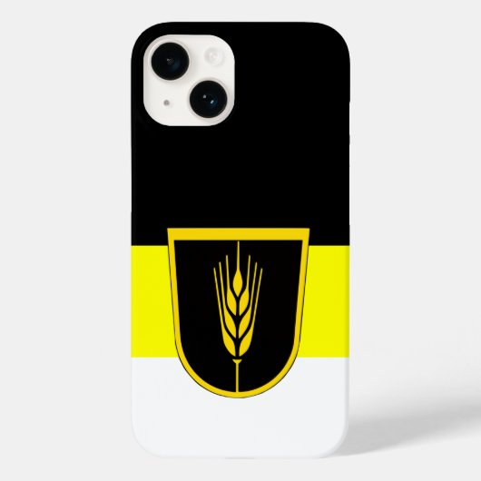 Coques Case-Mate iPhone Drapeau de Wolgadeutsche (version noir/jaune/blanc (Verso)