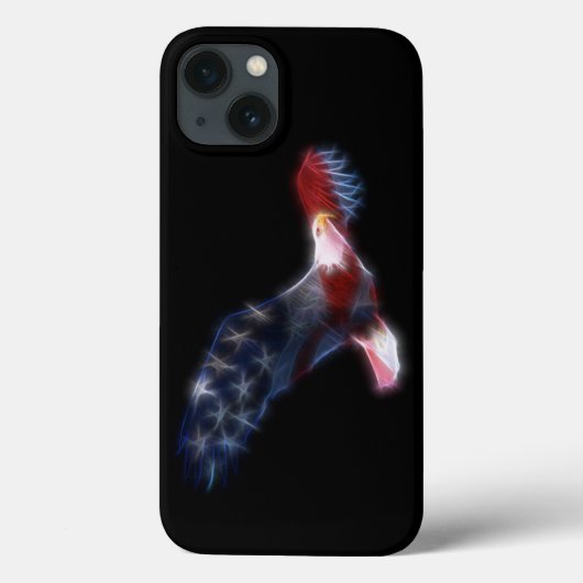 Coques Case-Mate iPhone Drapeau d'Eagle chauve de fractale patriotique (Verso)