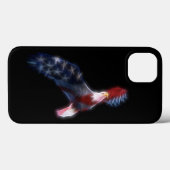 Coques Case-Mate iPhone Drapeau d'Eagle chauve de fractale patriotique (Verso (horizontal))