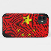 Coques Case-Mate iPhone Drapeau d'empreintes digitales chinois (Dos (Horizontal))