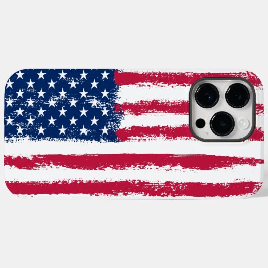 Coques Case-Mate iPhone Drapeau des États-Unis brossé Grunge (Verso (horizontal))
